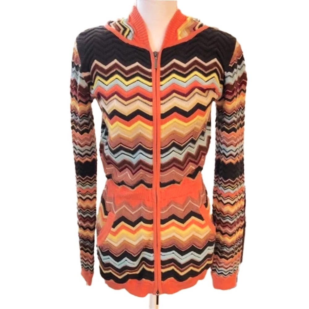 Missoni for Target Girls Full Zip Hoodie Zig Zag Cardigan Size Large